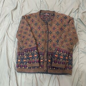 Vintage Lost Horizons Hand-knit Dyed Wool Sweater